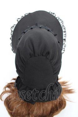 画像3: Moi-meme-Moitie / Lilyレース貴婦人ボンネット  黒×黒 Y-25-11-22-040-MO-AC-SZ-ZY