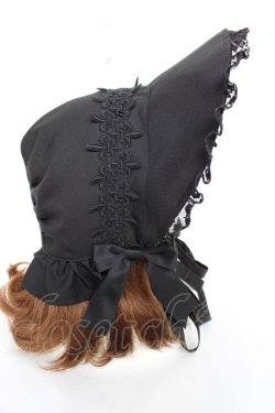 画像4: Moi-meme-Moitie / Lilyレース貴婦人ボンネット  黒×黒 Y-25-11-22-040-MO-AC-SZ-ZY