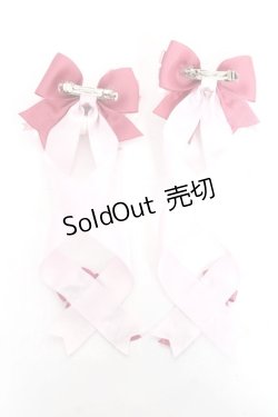 画像2: LOTUS ribbon / ツインテールリボンバレッタ  ピンク Y-25-11-22-007-EL-ZA-SZ-ZY
