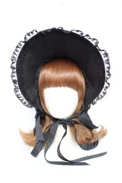 画像5: Moi-meme-Moitie / Lilyレース貴婦人ボンネット  黒×黒 Y-25-11-22-040-MO-AC-SZ-ZY