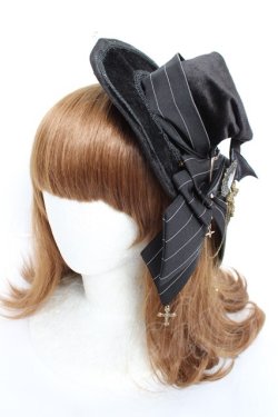 画像1: GOTH / クロスチェーン魔法使いクリップハット  黒 Y-25-11-22-042-GO-AC-SZ-ZY