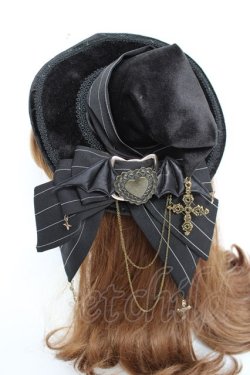 画像2: GOTH / クロスチェーン魔法使いクリップハット  黒 Y-25-11-22-042-GO-AC-SZ-ZY