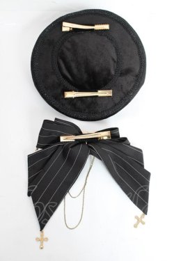 画像4: GOTH / クロスチェーン魔法使いクリップハット  黒 Y-25-11-22-042-GO-AC-SZ-ZY