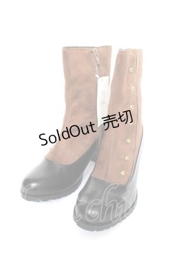 画像1: axes femme / 連ボタン配色ブーツ L 茶 Y-25-11-22-045-AX-SH-SZ-ZY