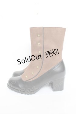 画像3: axes femme / 連ボタン配色ブーツ L 茶 Y-25-11-22-045-AX-SH-SZ-ZY