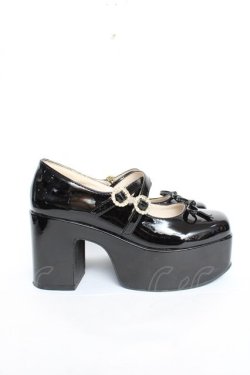 画像4: evelyn / エナメル厚底シューズ M 黒 Y-25-11-22-047-LO-SH-SZ-ZY