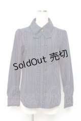 axes femme / タイ付きストライプブラウス   Y-25-11-22-049-AX-BL-SZ-ZY