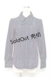 axes femme / タイ付きストライプブラウス   Y-25-11-22-049-AX-BL-SZ-ZY