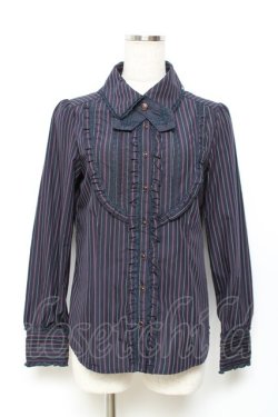 画像1: axes femme / タイ付きストライプブラウス   Y-25-11-22-049-AX-BL-SZ-ZY