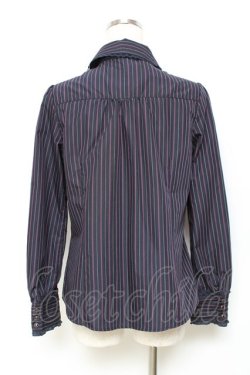 画像2: axes femme / タイ付きストライプブラウス   Y-25-11-22-049-AX-BL-SZ-ZY