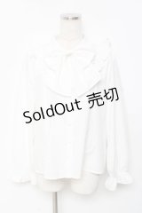 axes femme POETIQUE / ビッグリボン付き丸襟ブラウス M 白 Y-25-11-22-052-AX-BL-SZ-ZY