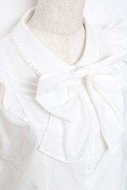 画像4: axes femme POETIQUE / ビッグリボン付き丸襟ブラウス M 白 Y-25-11-22-052-AX-BL-SZ-ZY