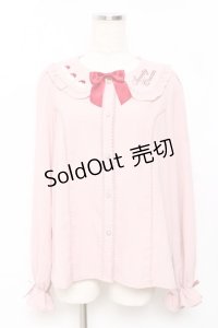 axes femme kawaii / お菓子刺繍ブラウス  ピンク Y-25-11-22-053-AX-BL-SZ-ZY