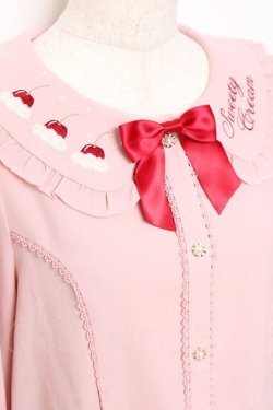 画像4: axes femme kawaii / お菓子刺繍ブラウス  ピンク Y-25-11-22-053-AX-BL-SZ-ZY