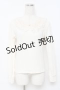 axes femme / お花レース襟リブプルオーバー M 生成り Y-25-11-22-056-AX-TO-SZ-ZY