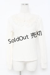 axes femme / お花レース襟リブプルオーバー M 生成り Y-25-11-22-056-AX-TO-SZ-ZY