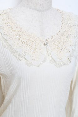 画像3: axes femme / お花レース襟リブプルオーバー M 生成り Y-25-11-22-056-AX-TO-SZ-ZY