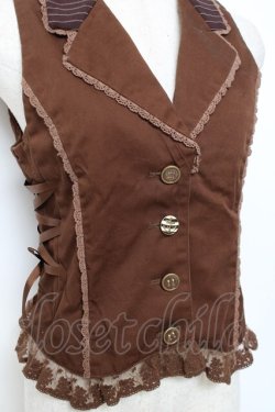 画像4: axes femme / マリン刺繍ベスト M 茶 Y-25-11-22-058-AX-TO-SZ-ZY