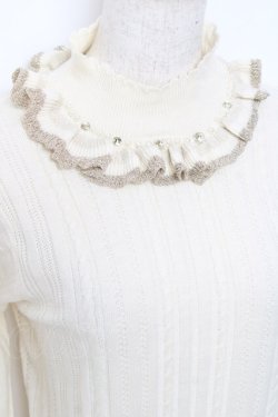 画像3: axes femme / ネックビジューラメニット M 生成り Y-25-11-22-059-AX-TO-SZ-ZY