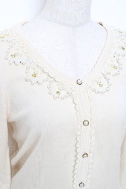 画像3: axes femme / パール襟ニットカーディガン M 生成り Y-25-11-22-060-AX-TO-SZ-ZY