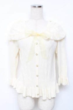 画像1: axes femme / レース襟フェミニンカーデ M 生成り Y-25-11-22-061-AX-TO-SZ-ZY