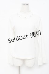 axes femme / バラネックレス風リブプルオーバー M 白 Y-25-11-22-062-AX-TO-SZ-ZY