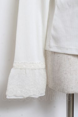 画像3: axes femme / バラネックレス風リブプルオーバー M 白 Y-25-11-22-062-AX-TO-SZ-ZY