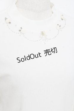 画像4: axes femme / バラネックレス風リブプルオーバー M 白 Y-25-11-22-062-AX-TO-SZ-ZY