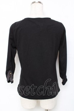 画像2: axes femme / レースラメ刺繍カットソー L 黒 Y-25-11-22-063-AX-TO-SZ-ZY