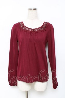 画像1: axes femme / 折り返し2WAYインナープルオーバー M ワイン Y-25-11-22-065-AX-TO-SZ-ZY