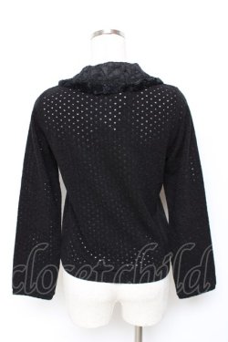 画像2: axes femme / 襟ファー付きドットカーデ M 黒 Y-25-11-22-067-AX-TO-SZ-ZY