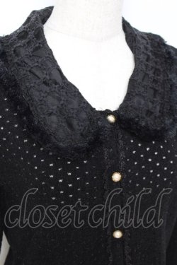 画像3: axes femme / 襟ファー付きドットカーデ M 黒 Y-25-11-22-067-AX-TO-SZ-ZY