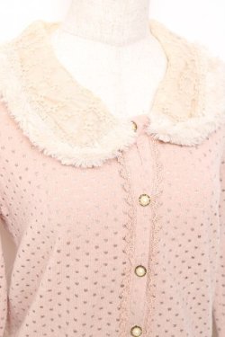 画像3: axes femme / 襟ファー付きドットカーデ M 淡ピンク Y-25-11-22-068-AX-TO-SZ-ZY