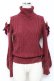 画像1: axes femme POETIQUE / ラメニットオフショルハイネックニット M ワイン Y-25-11-22-069-AX-TO-SZ-ZY (1)