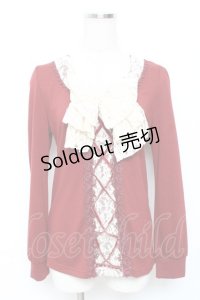 axes femme / BIGリボンレースアッププルオーバー  ワイン Y-25-11-22-071-AX-TO-SZ-ZY