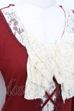 画像3: axes femme / BIGリボンレースアッププルオーバー  ワイン Y-25-11-22-071-AX-TO-SZ-ZY