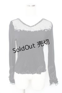 axes femme / 襟元刺繍シャツ  クロ Y-25-11-22-072-AX-TO-SZ-ZY