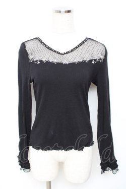 画像1: axes femme / 襟元刺繍シャツ  クロ Y-25-11-22-072-AX-TO-SZ-ZY