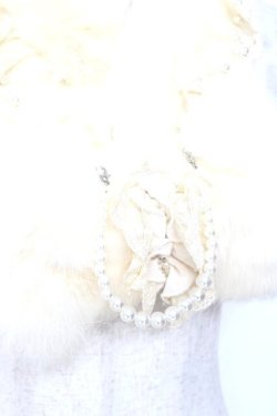 画像2: axes femme / ラビットファー使いリボンティペット  生成り Y-25-11-22-014-AX-ZA-SZ-ZY