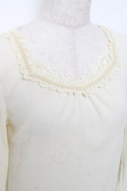 画像3: axes femme / 襟元レースカットソー  生成り Y-25-11-22-074-AX-TO-SZ-ZY