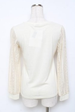 画像2: axes femme / レース切替プルオーバー  生成り Y-25-11-22-075-AX-TO-SZ-ZY