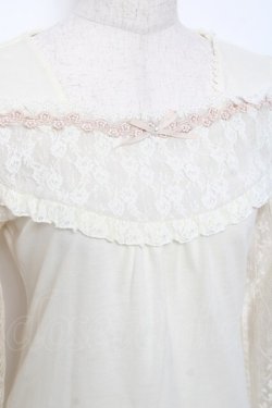 画像3: axes femme / レース切替プルオーバー  生成り Y-25-11-22-075-AX-TO-SZ-ZY