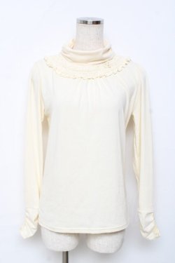 画像1: axes femme / バラモチーフ付きタートル  生成り Y-25-11-22-076-AX-TO-SZ-ZY