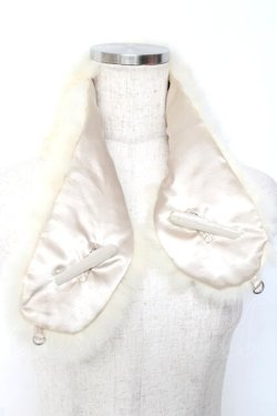 画像3: axes femme / ラビットファー使いリボンティペット  生成り Y-25-11-22-014-AX-ZA-SZ-ZY