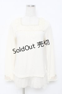 axes femme / モチーフレース付インナープルオーバー M 生成り Y-25-11-22-078-AX-TO-SZ-ZY