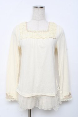 画像1: axes femme / モチーフレース付インナープルオーバー M 生成り Y-25-11-22-078-AX-TO-SZ-ZY