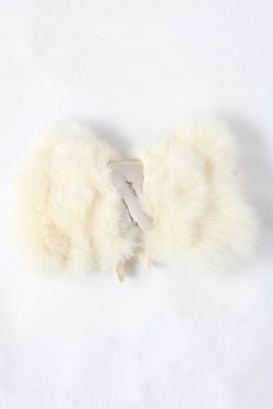 画像4: axes femme / ラビットファー使いリボンティペット  生成り Y-25-11-22-014-AX-ZA-SZ-ZY