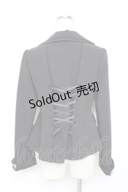 画像2: axes femme / バックレースアップジャケット M 黒 Y-25-11-22-080-AX-JA-SZ-ZY