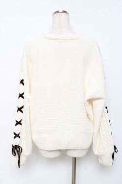 画像3: axes femme / 編上モールヤーンニットカーディガン F 白 Y-25-11-22-081-AX-TO-SZ-ZY