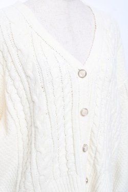 画像4: axes femme / 編上モールヤーンニットカーディガン F 白 Y-25-11-22-081-AX-TO-SZ-ZY